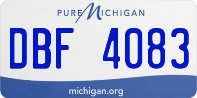 MI license plate DBF4083