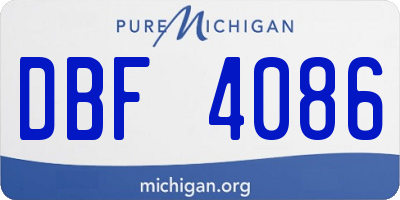 MI license plate DBF4086