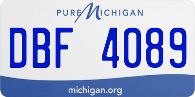 MI license plate DBF4089