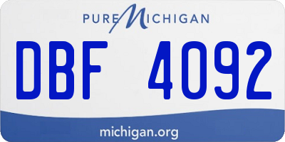 MI license plate DBF4092
