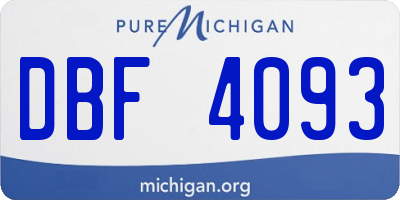 MI license plate DBF4093