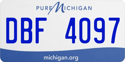 MI license plate DBF4097