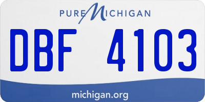 MI license plate DBF4103