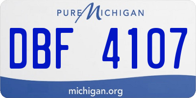 MI license plate DBF4107