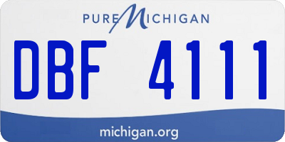 MI license plate DBF4111