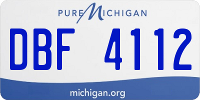MI license plate DBF4112