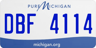 MI license plate DBF4114