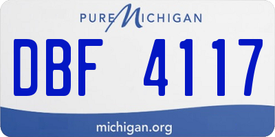 MI license plate DBF4117