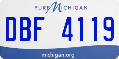 MI license plate DBF4119