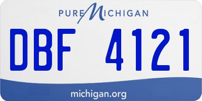 MI license plate DBF4121