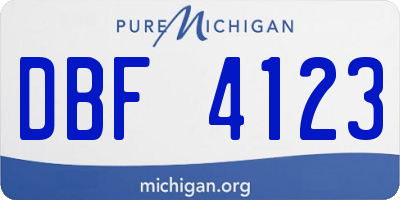 MI license plate DBF4123