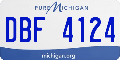 MI license plate DBF4124