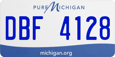 MI license plate DBF4128