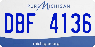 MI license plate DBF4136