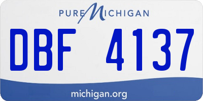 MI license plate DBF4137