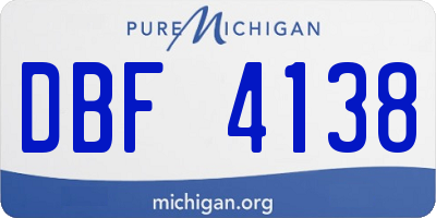MI license plate DBF4138