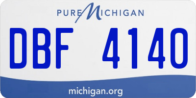 MI license plate DBF4140