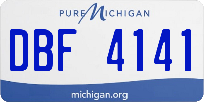 MI license plate DBF4141