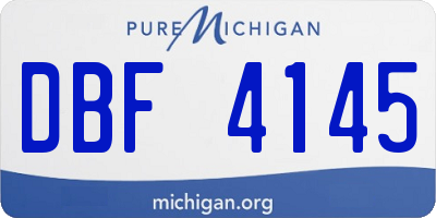 MI license plate DBF4145