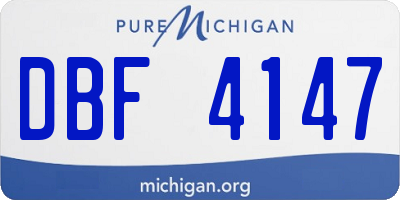 MI license plate DBF4147