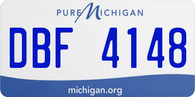 MI license plate DBF4148