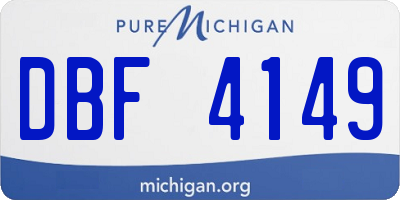 MI license plate DBF4149