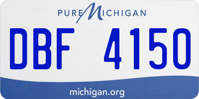 MI license plate DBF4150