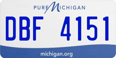 MI license plate DBF4151