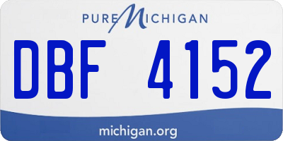 MI license plate DBF4152