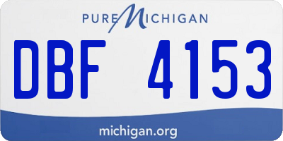 MI license plate DBF4153