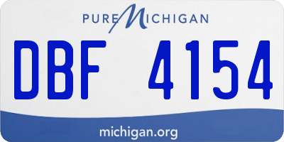 MI license plate DBF4154