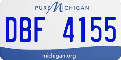 MI license plate DBF4155