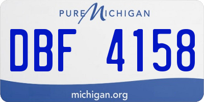 MI license plate DBF4158