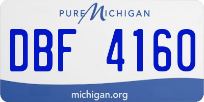 MI license plate DBF4160