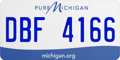 MI license plate DBF4166