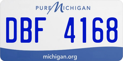 MI license plate DBF4168
