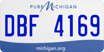 MI license plate DBF4169