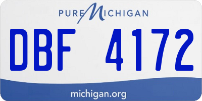 MI license plate DBF4172