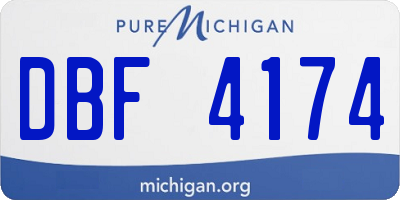 MI license plate DBF4174