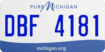 MI license plate DBF4181
