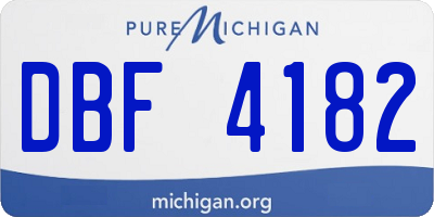 MI license plate DBF4182