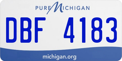 MI license plate DBF4183