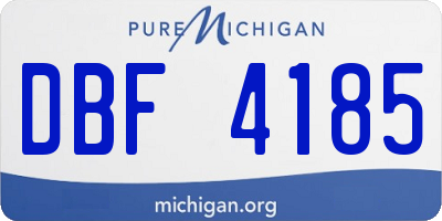 MI license plate DBF4185