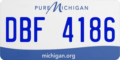 MI license plate DBF4186