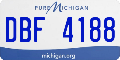 MI license plate DBF4188