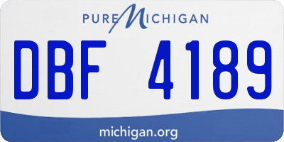 MI license plate DBF4189