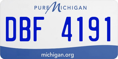 MI license plate DBF4191