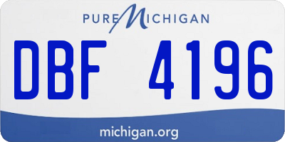 MI license plate DBF4196
