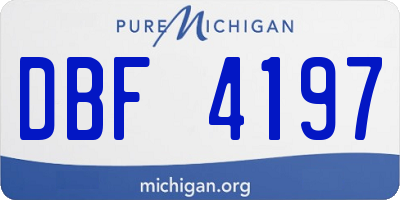 MI license plate DBF4197