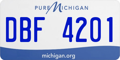 MI license plate DBF4201